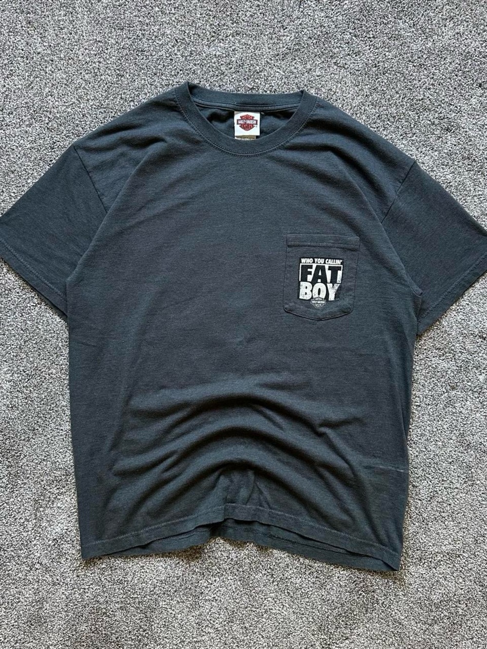Y2k Harley-Davidson Fat Boy Pocket T-Shirt Size Large
